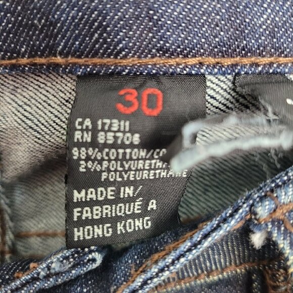 Vintage Buffalo David Bitton Sz 30 Poem Jeans Low Rise Wide Leg Dark Dingy Wash - Picture 5 of 11